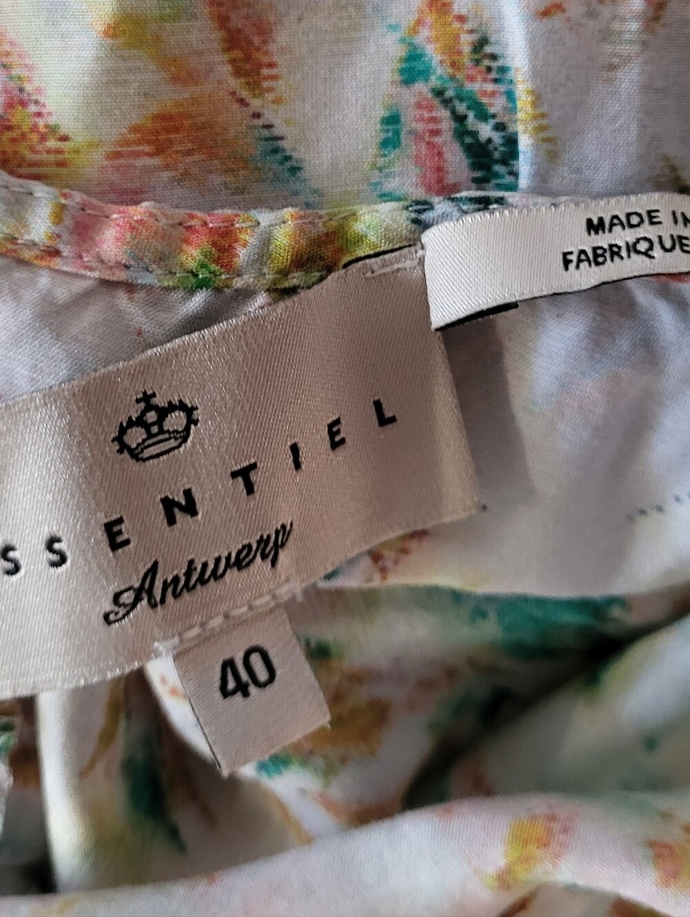 ESSENTIEL ANTWERP Silk Floral Maxi Dress in White with Yellow and Green Accents - Picture 6 of 6
